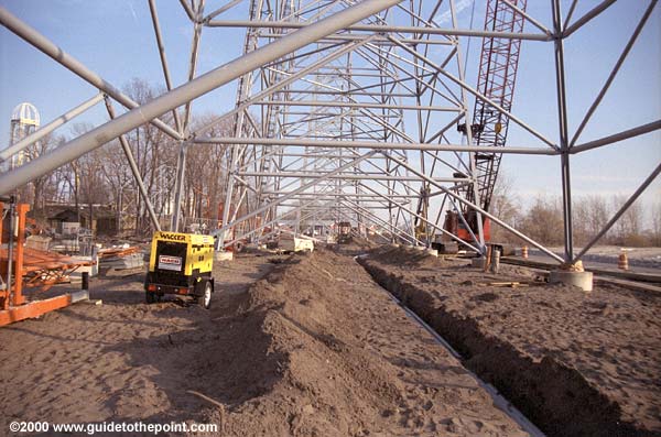 Under the lift towers