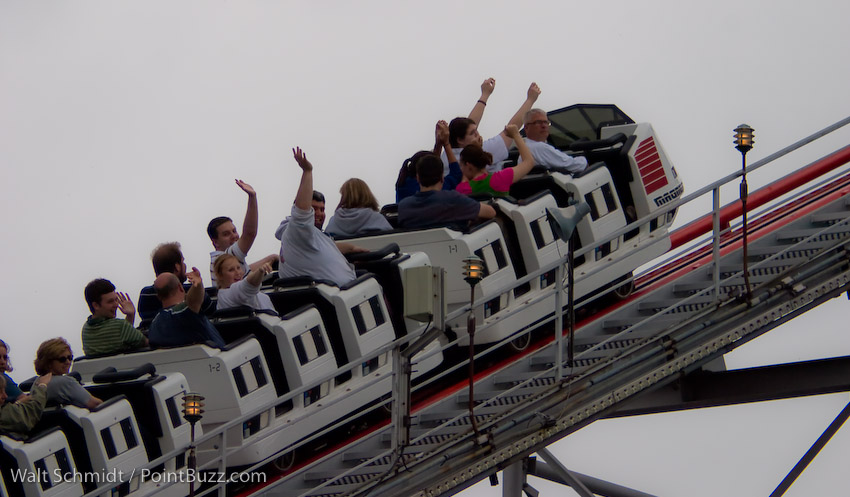 Auction winners on the lift hill