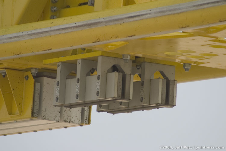 The magnetic brakes that stop the train.