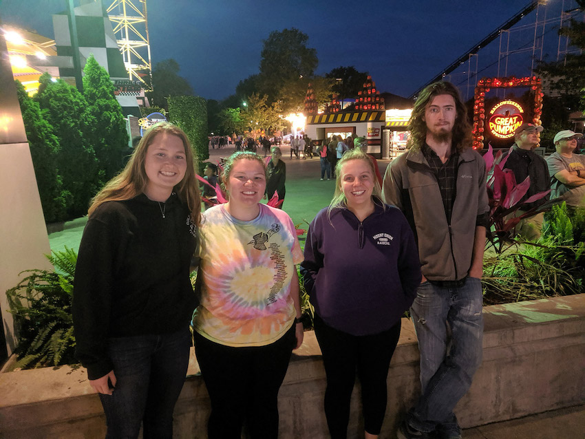 Alysha wasn't convinced she would be able to do this in August. Six weeks later she can say she has ridden one of the tallest and fastest coasters on the planet. Photo - Kevin Meyer